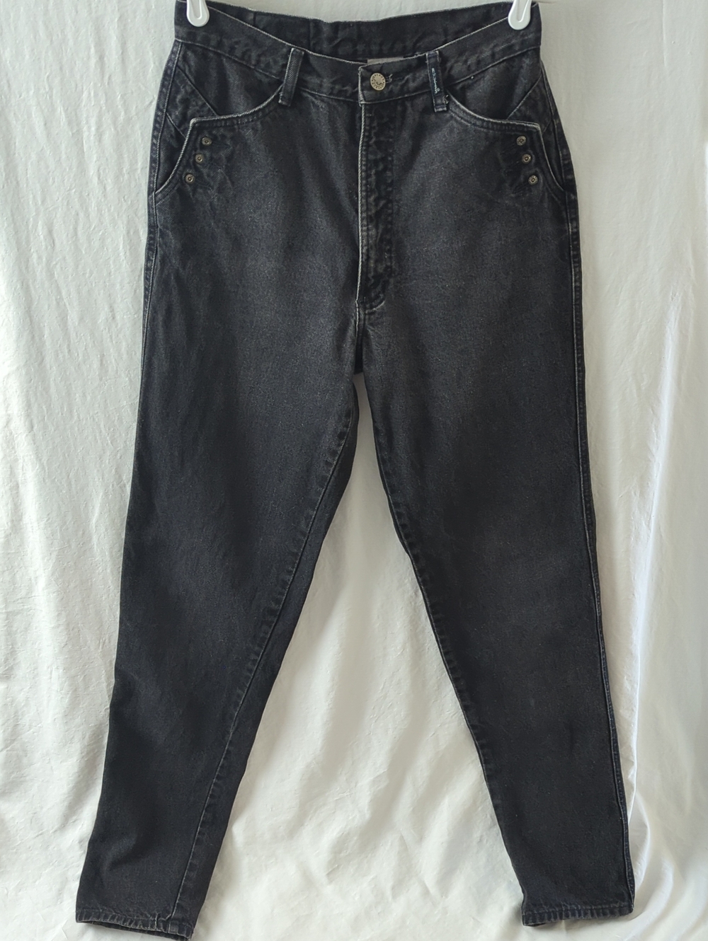 VTG Rocky Mountain Bareback Jeans Black High Waisted Tapered Leg 28x35 Tall